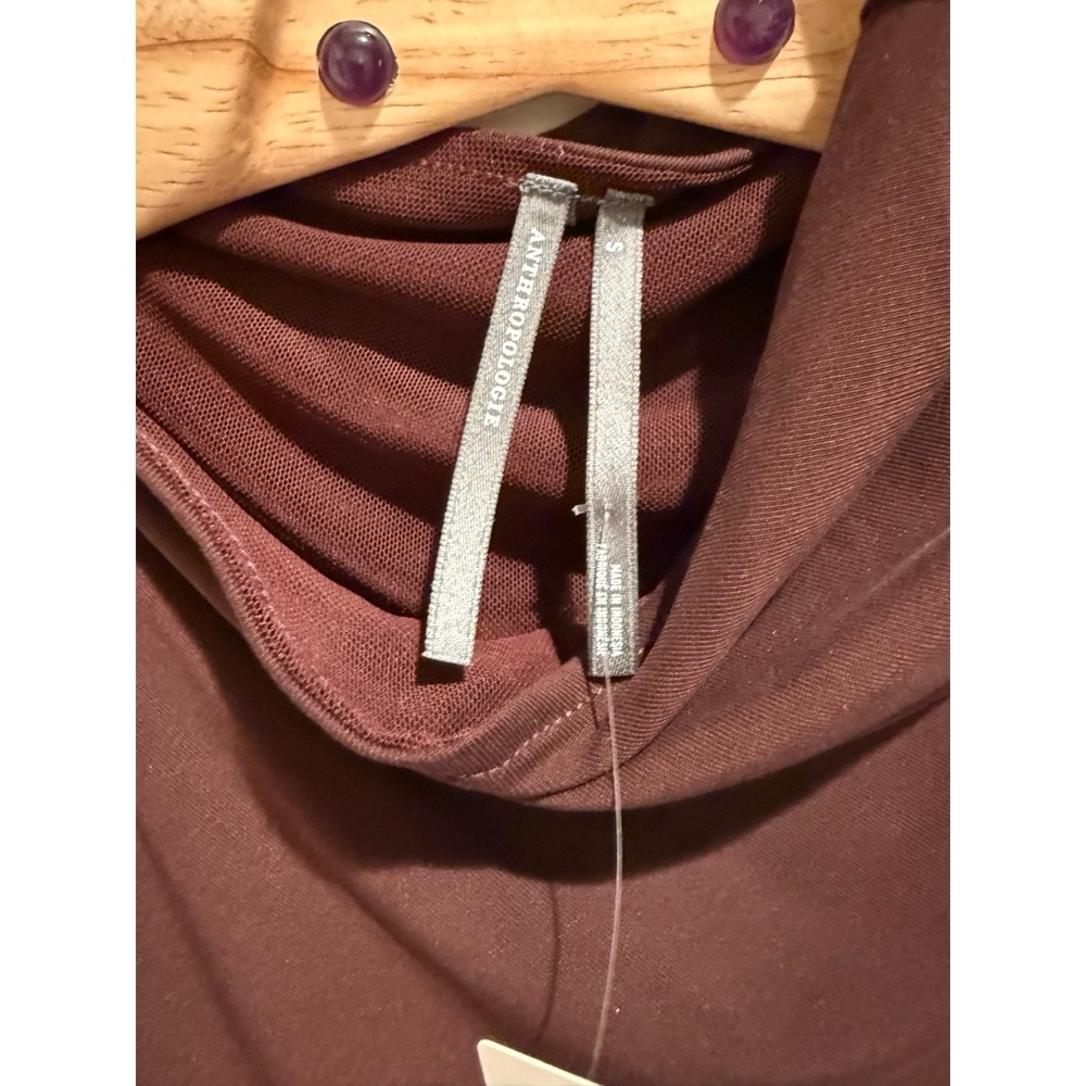 Anthropologie Brown Ruched Sleeveless Mini Dress - Picture 6 of 8
